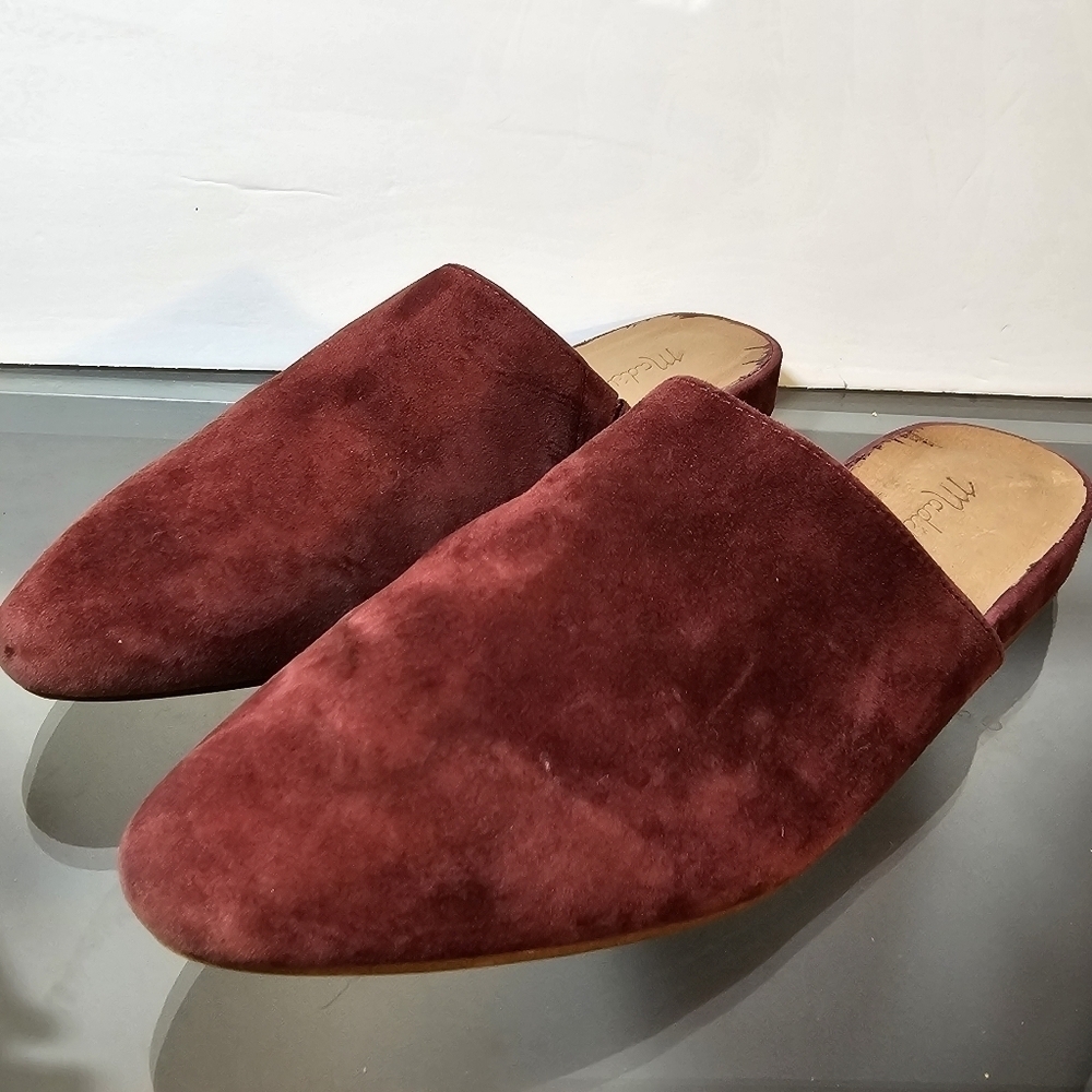 Madewell Maroon Oxblood Suede Mule Slip On Slides Professional Career, sz 5